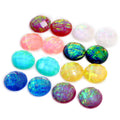 Foil Pattern Round Resin Cabochons in Seven Color Options view 2
