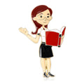 Enamel Teacher Figure Brooch Gold Tone with Red Book view 1