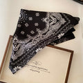Black Paisley Square Scarf Hair Band With Tapered Ends view 2