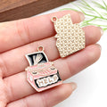 Zinc Alloy Pink Halloween Skull Charm Pendant for DIY Necklace Bracelet Keychain