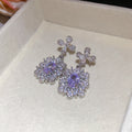 Floral Teardrop Crystal Earrings in Three Colorways view 7