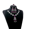 Floral Necklace Earring and Ring Three Piece Jewelry Sets view 1