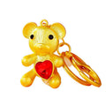 Heart Gem Teddy Bear Keychains in Gold and Silver Tone Finishes view 5