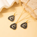 Black Gold Tarot Motif Necklace and Earring Jewelry Sets view 10