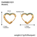 Gold Heart Outline Zircon Huggie Earrings Multi Color view 11