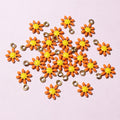 Tiny Enamel Daisy Metal Charms in Twelve Color Combinations view 8