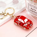 Jeweled Rounded Car Keychains in Seven Colors with Braided Loop Options view 7