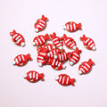 Tiny Striped Candy Fish Charms in Seven Enamel Color Options view 9