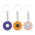 Resin Daisy Flower Keychain Silver Ring Chain Three Colors view 5