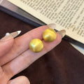Gold and Silver Brushed Round Dome Stud Earrings in Five Sizes view 3