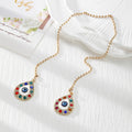 Gold Tone Blue Evil Eye Rearview Mirror Hanging Ornaments in Fifteen Designs view 12