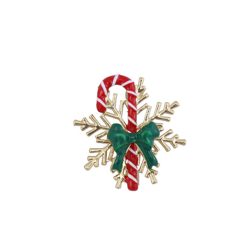 Candy Cane Snowflake brooch shown from the front