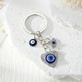 Blue Evil Eye Heart, Hamsa and Eye Metal Keychains view 4