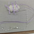 Pearl Cluster Ribbon Bow Hair Clips Long Tails Purple Blue view 6