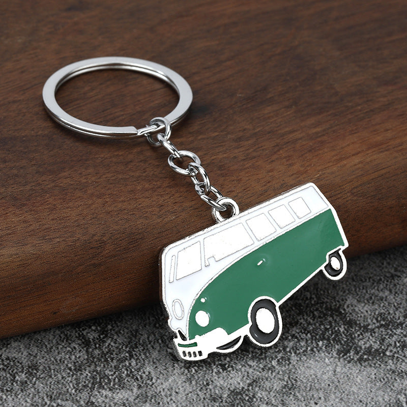 Mini Bus Metal Keychain, Cute Coach Car Pendant for Kids Gifts
