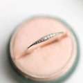 Slim Half-Eternity Clear Stone Ring In Three Metal Tones view 1