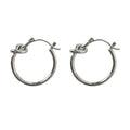 Silver Polished Knot Metal Hoop Earrings Latch Back view 5