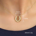 Horseshoe Pave Pendant Necklace In Three Metal Finishes view 4