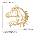 Openwork Horse Head Brooch Flowing Mane Gold and Silver view 5