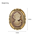 Gold Tone Woman Portrait Metal Brooch Pin for Jackets and Lapels view 2