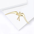 Sleek Swallow Brooch In Gold And Silver Tone Finishes view 4
