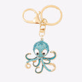 Rhinestone Octopus Keychain Metal Cartoon Pendant Charm view 5