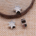 Antique Silver Snowflake Large Hole Metal Bead for Jewelry Making view 2