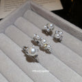 Silver Pearl Zircon Open Rings Three Designs Adjustable view 4