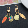 Easter Bunny, Carrot and Egg Enamel Clasp Keychains, 4 Designs view 3