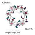 Crystal Floral Wreath Brooch in Gold and Silver Tone view 7