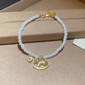 Pearl Necklace Bracelet Earrings Gold Rocking Horse Charms view 8