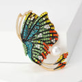 Enamel Butterfly Brooch with Pearl in Three Colorways view 2