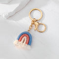 Gold Tone Macrame Rainbow Split Ring and Clip Keychains view 7