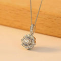 Flower Petal Clear CZ Pendant Necklace White Rose Gold view 6