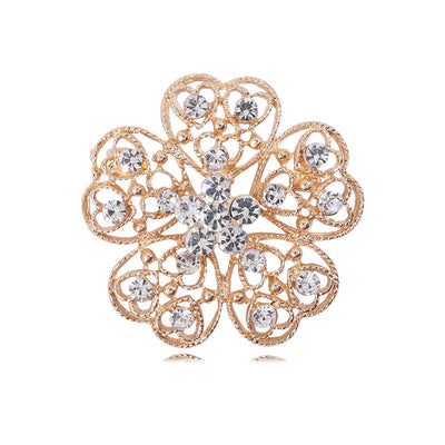 round filigree flower brooch shown from the front