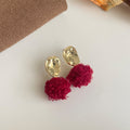 Faux Fur Pom Bow Multi Style Drop Stud Earring Set view 7