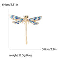 Crystal Dragonfly Brooch Pin in Three Wing Colorways view 7