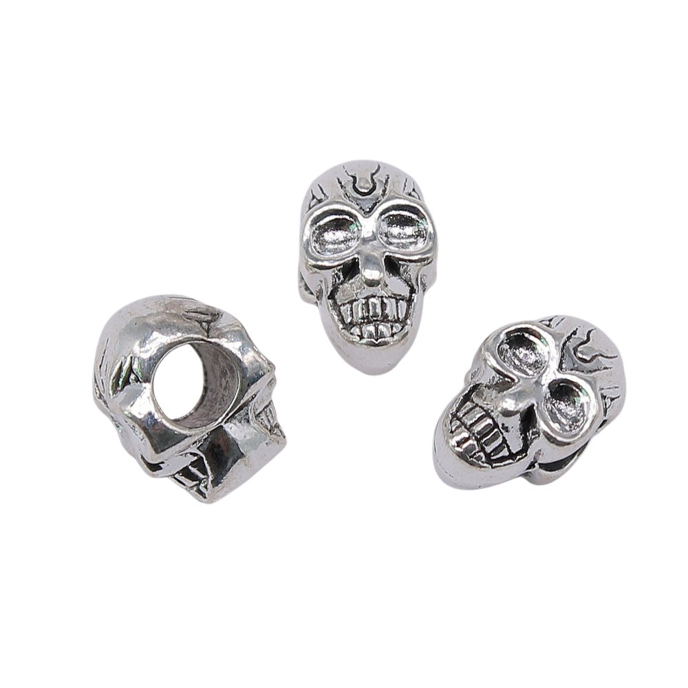 12x9x7mm 2.4g Multicolor Zinc Alloy Skull Large Hole Beads for Bracelet Dreadlock DIY Jewelry Making