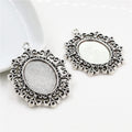Ornate Oval Pendant Tray Jewelry Making Components view 2