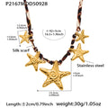 Gold Hammered Charm Silk Scarf Necklaces Starfish Circles Pearls view 8