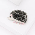 Black Crystal Hedgehog Brooch for Jackets Scarves and Coats view 2