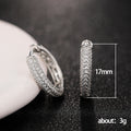 Triple-Row Pave Hinged Hoop Earrings In Polished Silver Tone view 5
