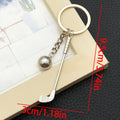 Antique Silver Golf Club and Ball Metal Keychain Charm view 4