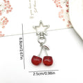 Black and Red Cherry Star Metal Clasp Keychain Set view 6