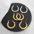Leaf Laurel Hoop Earrings Gold Or Silver Tone Pair view 2