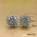 Round Floral Cluster Stud Earrings In Three Metal Tones view 4