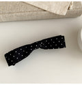 Polka Dot Fabric Bow Banana Hair Clip White and Black view 7