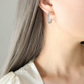 Shell Textured C-Shape Hoop Stud Earrings Gold Or Silver view 6
