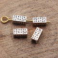 Hammered Rectangular Tube Bead in Antique Silver Tone view 2