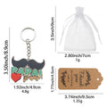 Wood Mustache Papai Te Amo Keychain Red Heart Charm view 2